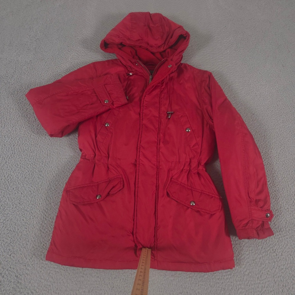 Lauren Ralph Lauren Jacket Womens Small Down Puffer Parka Hooded Cinched Waist